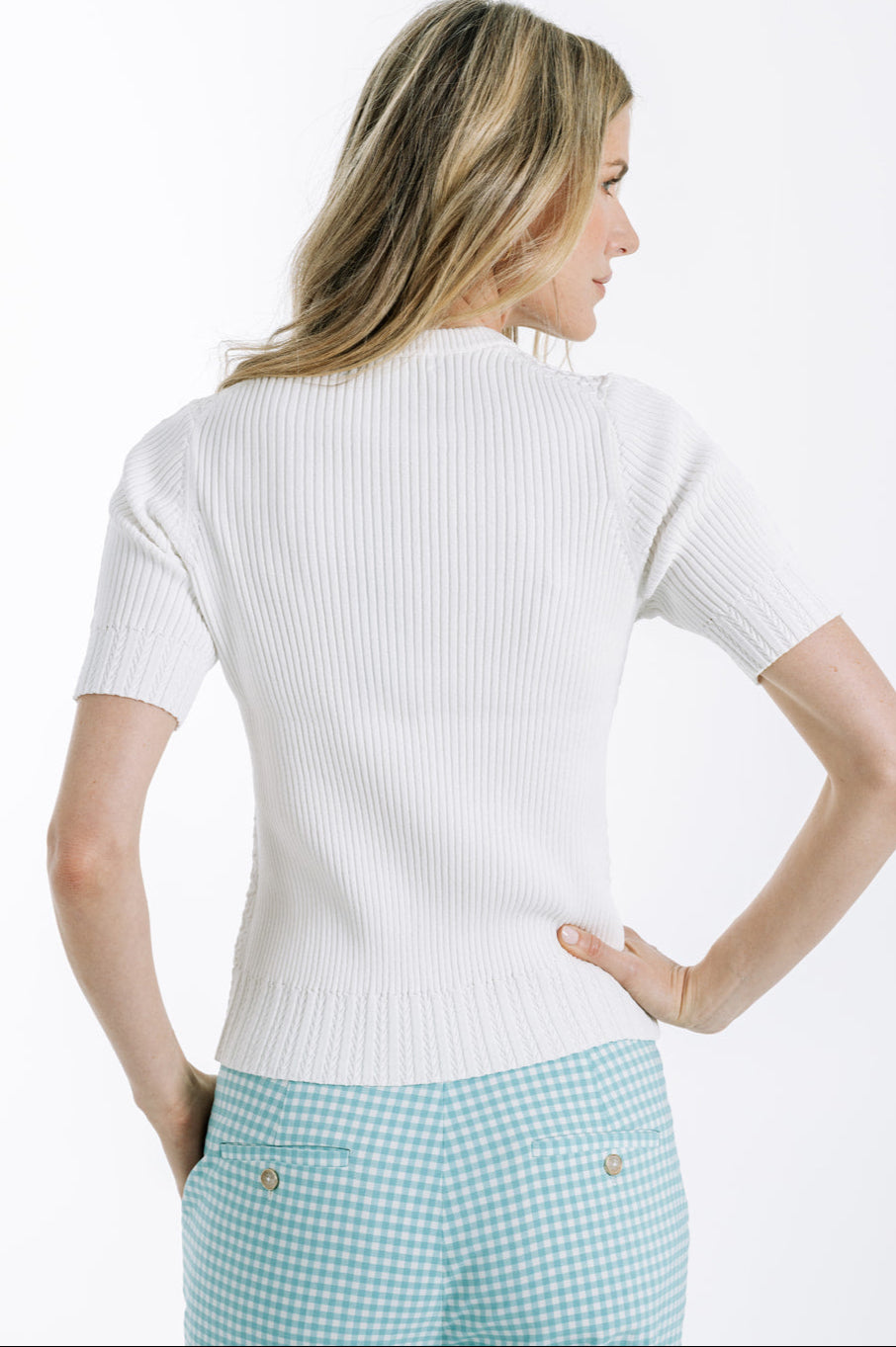 Audra JM logo pointelle Sweater top