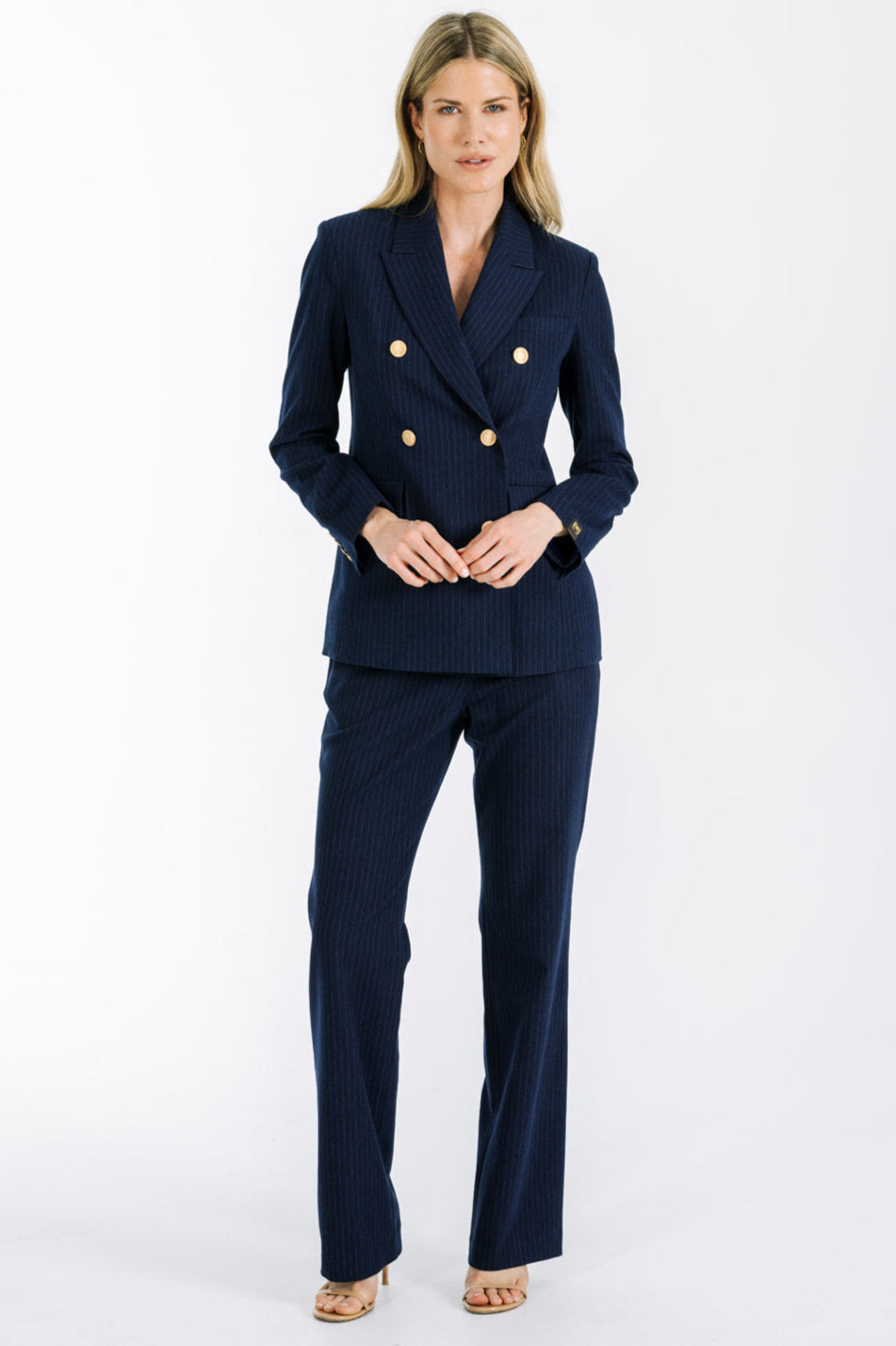 Maia Italian Pinstriped Trousers