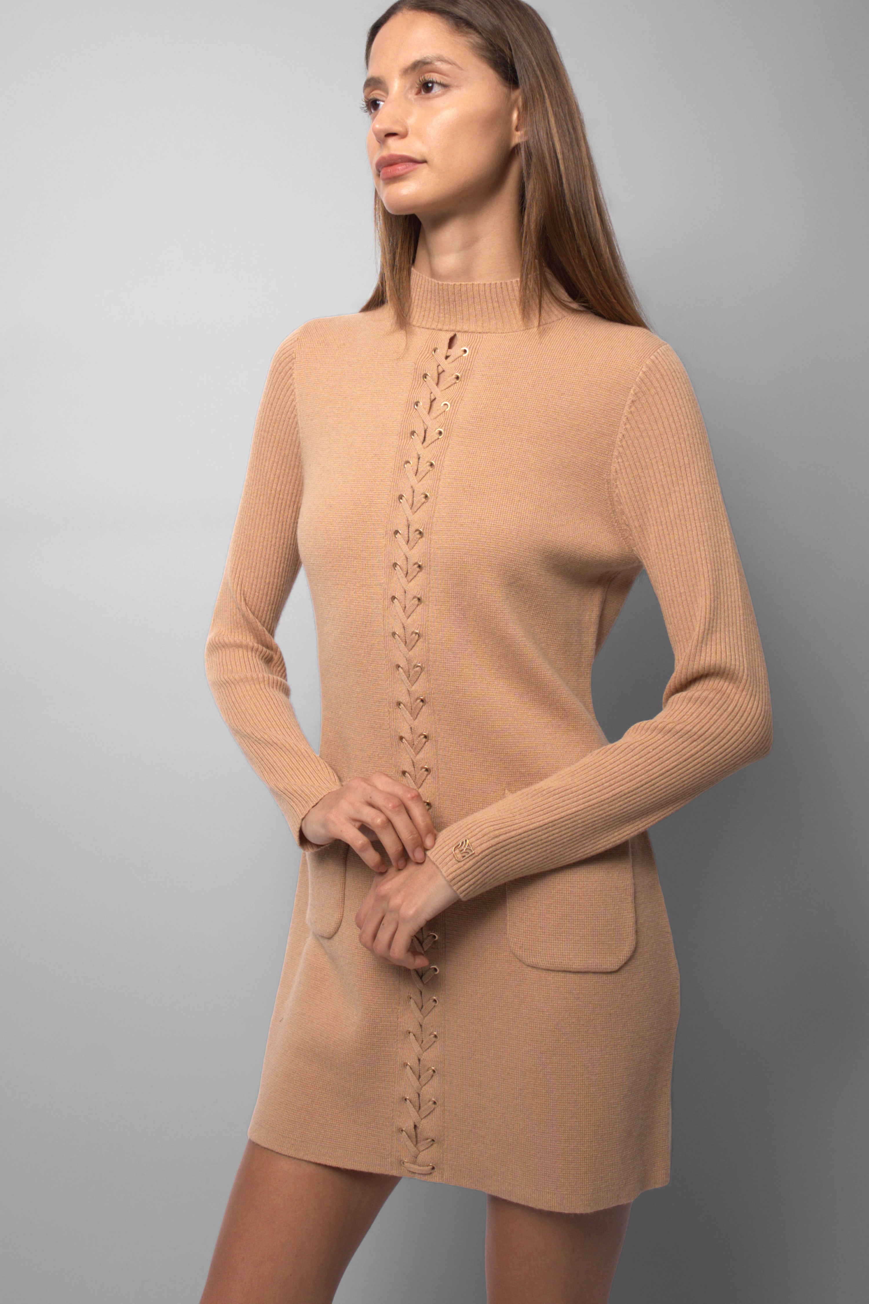 Delia Trimmed Knit Dress
