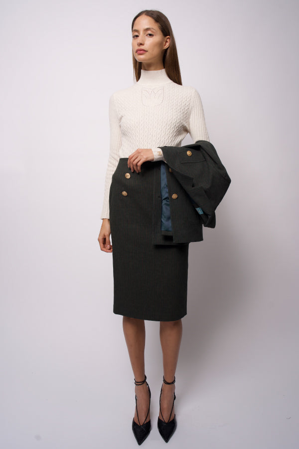 Melissa Tailored Flannel Skirt