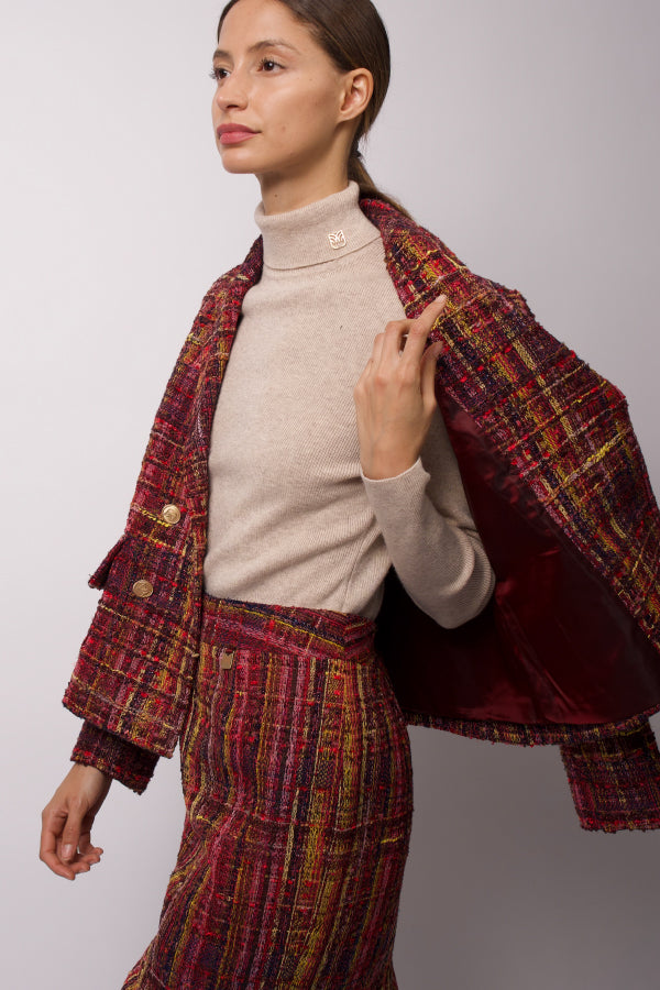 Jocasta Plaid Tweed Jacket
