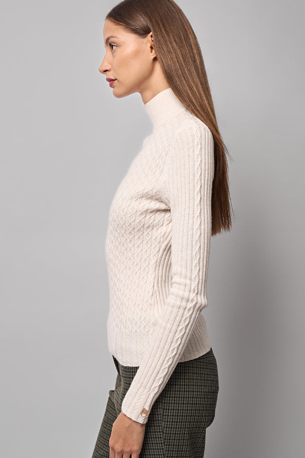 Gaia JM Logo pointelle sweater