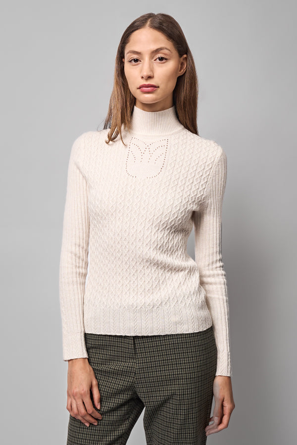 Gaia JM Logo pointelle sweater