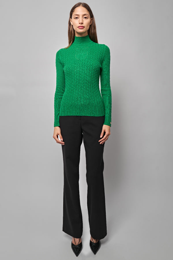 Gaia JM Logo pointelle sweater