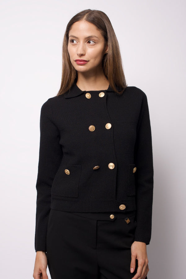 Carme Double Breasted Knit Cardigan