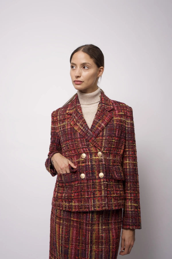 Jocasta Plaid Tweed Jacket