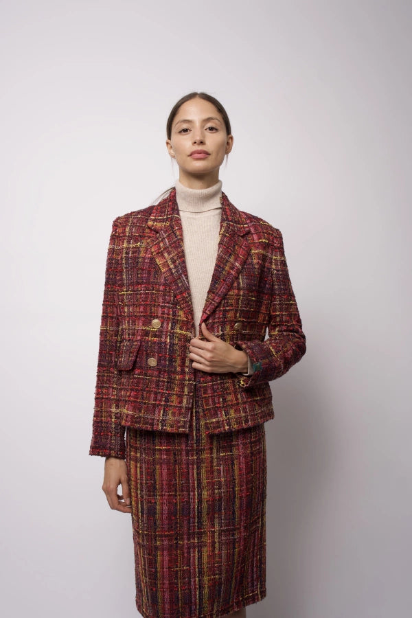 Jocasta Plaid Tweed Jacket