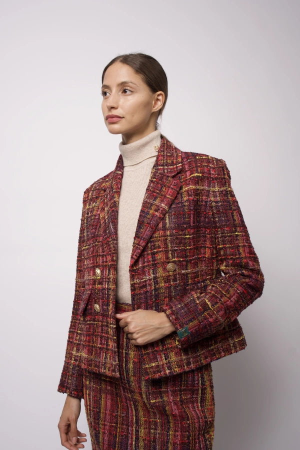 Jocasta Plaid Tweed Jacket