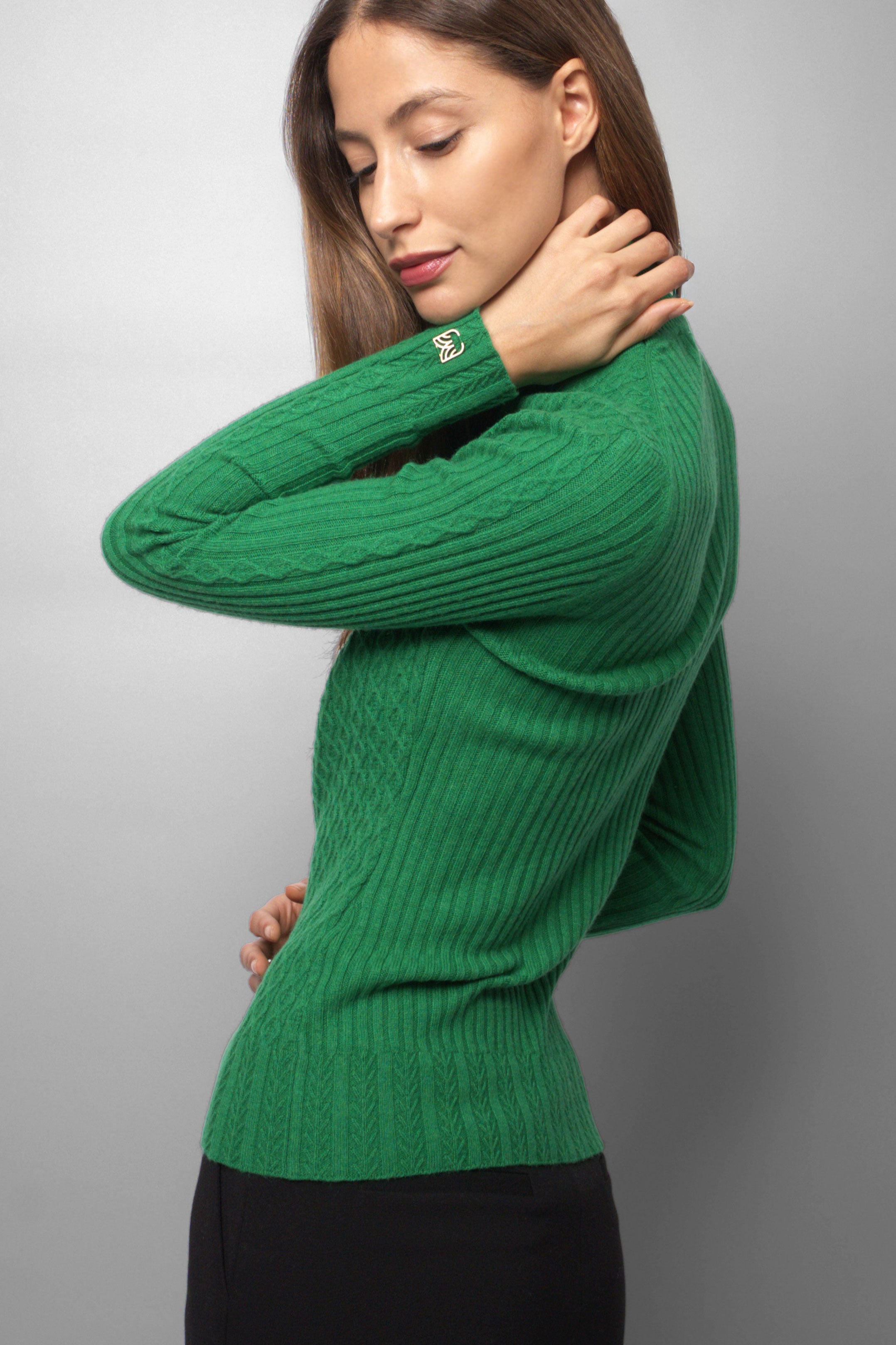 Gaia JM Logo Pointelle Sweater