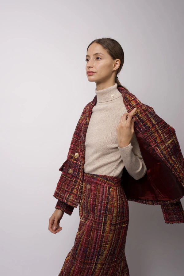 Jocasta Plaid Tweed Jacket